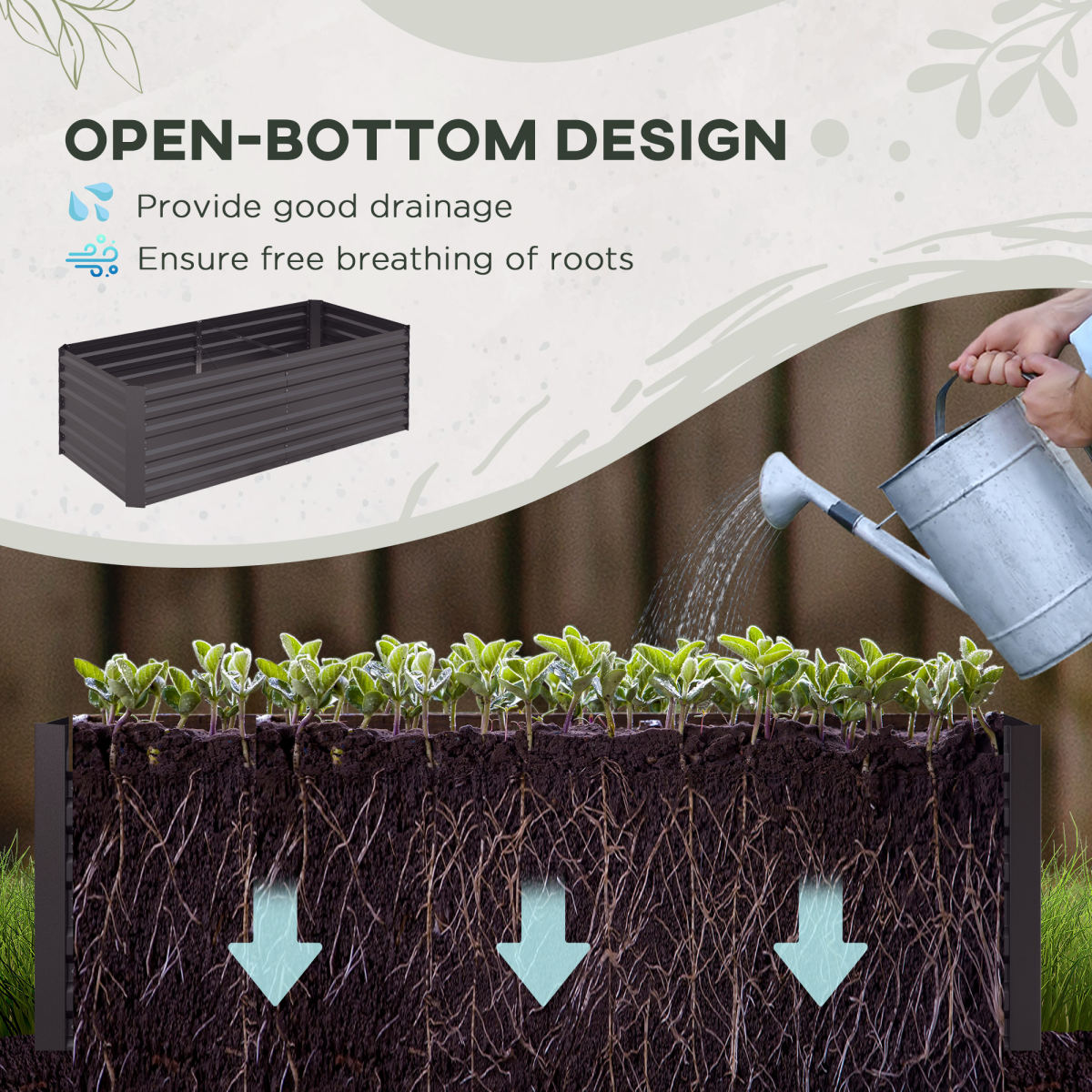 Galvanised Steel Outdoor Raised Bed