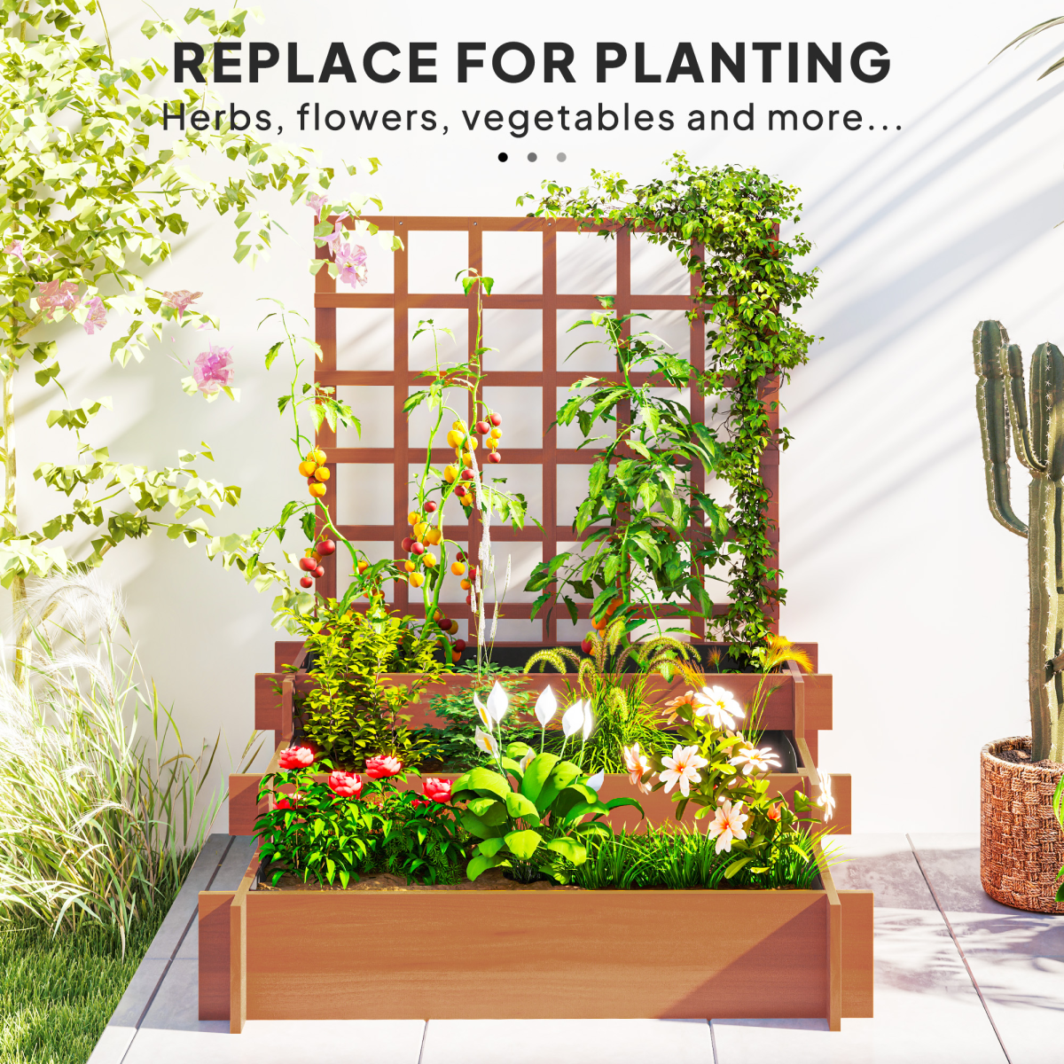 Climbing Plant Trellis with Planters