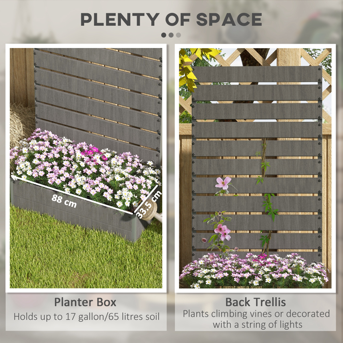Raised Garden Bed with Trellis Planter Box