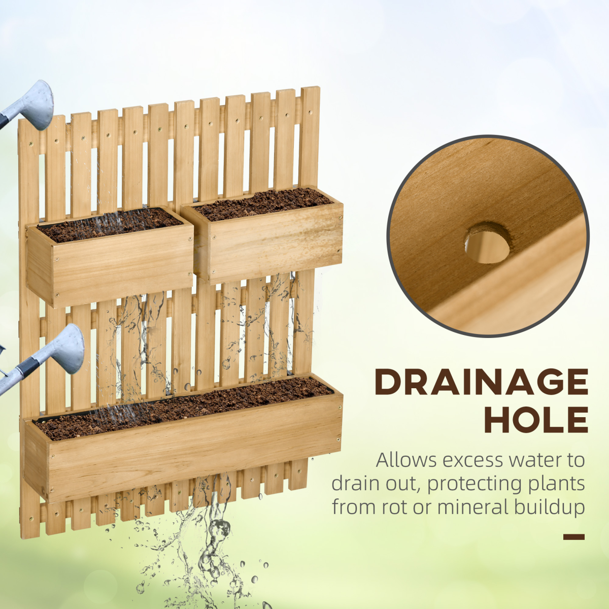 Wooden Garden Planters with Trellis Raised Bed
