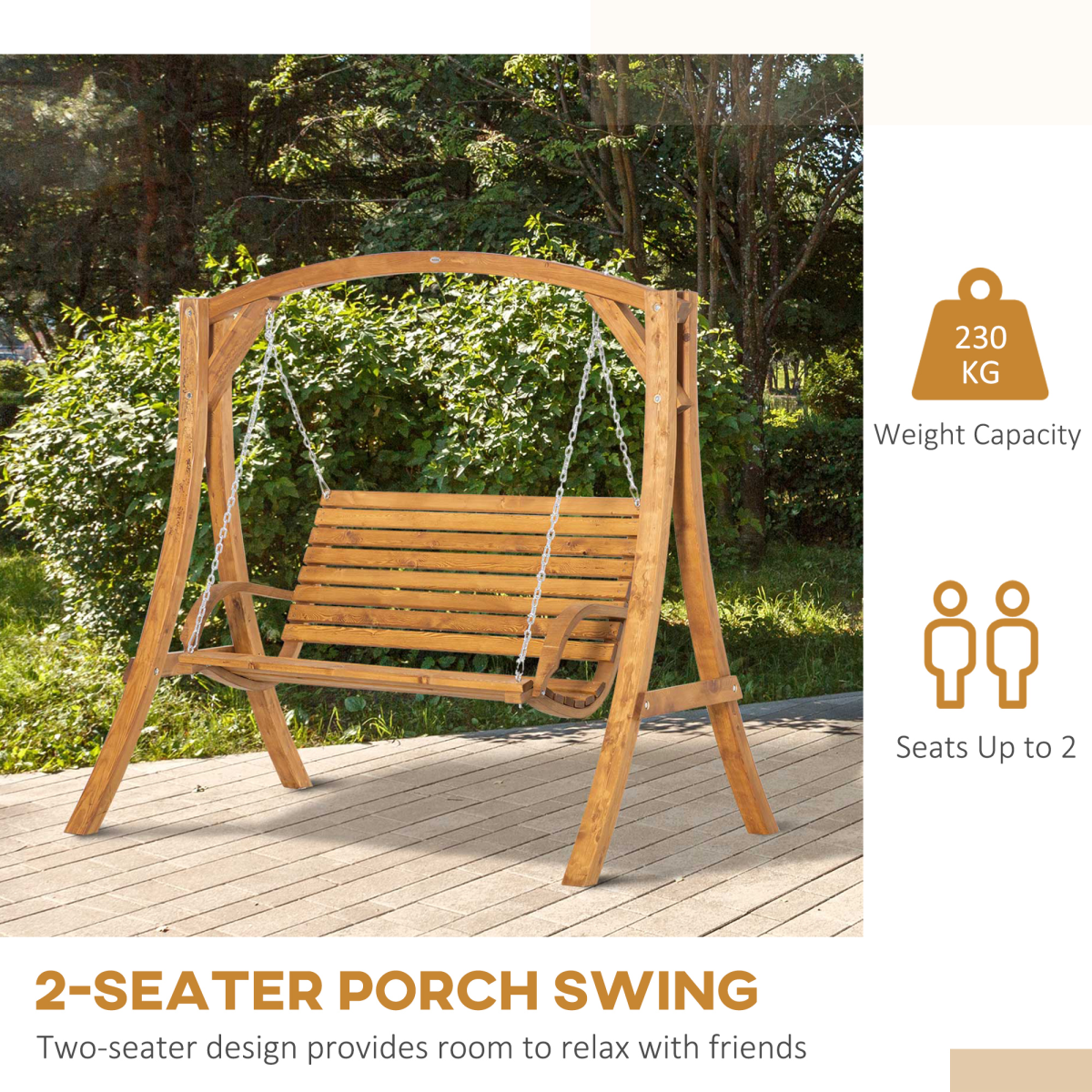 2 Seater Garden Swing Seat Swing Chair