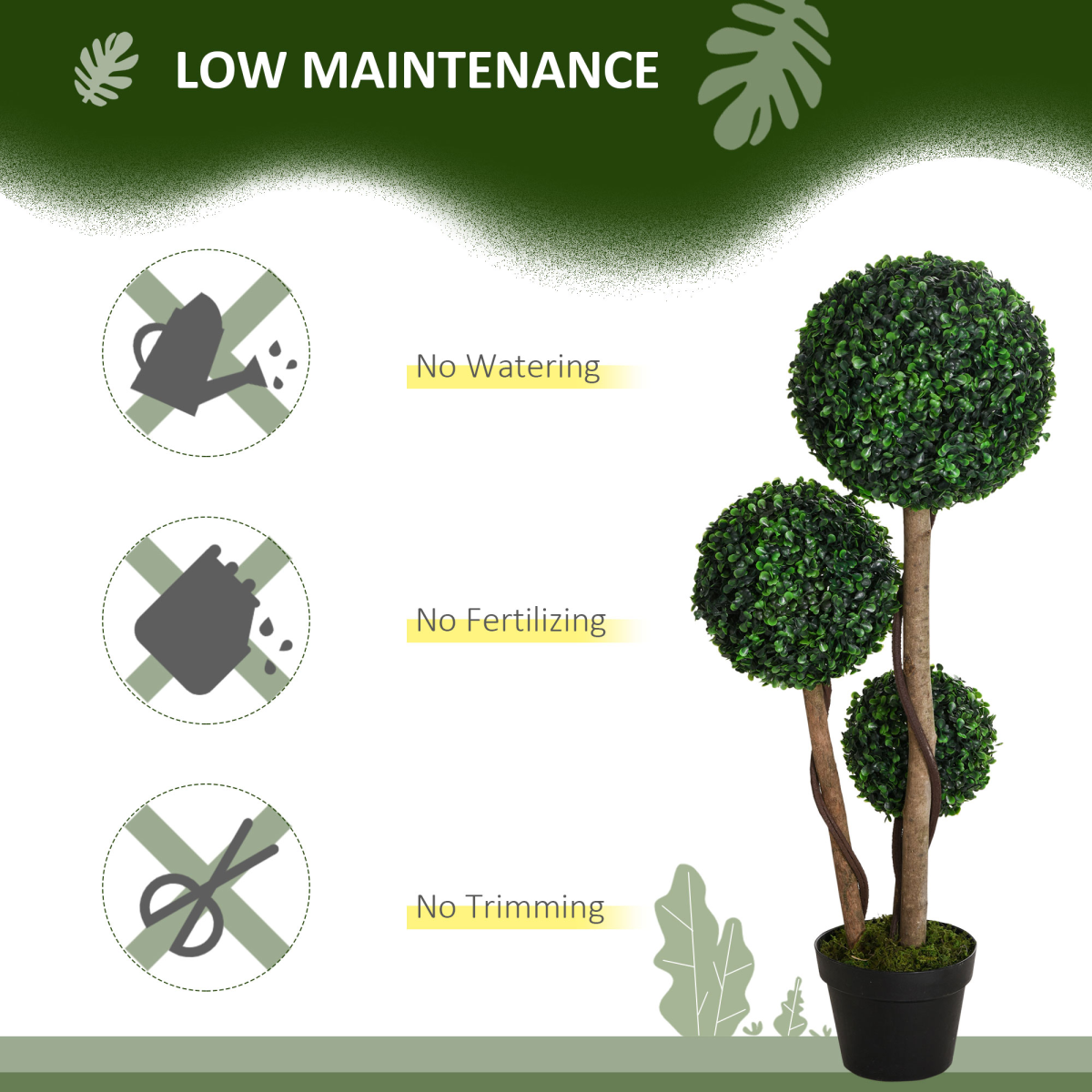 Artificial Plant Boxwood Ball Topiary Tree 90cm