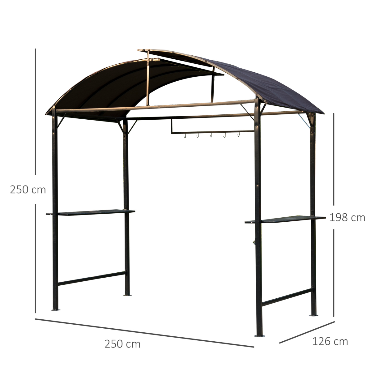 BBQ Awning Shelter Garden Patio Black