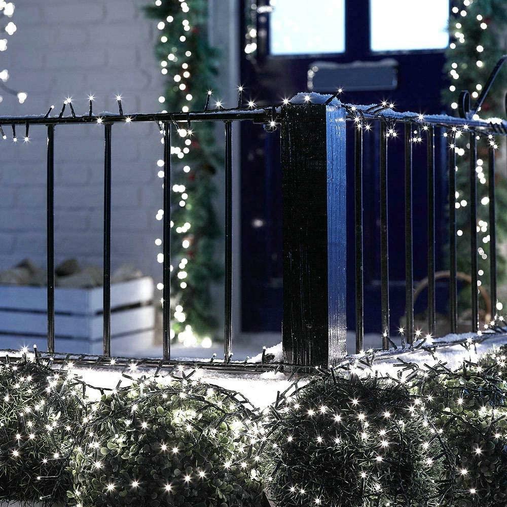 100 LED White Outdoor String Solar Powered Fairy Lights