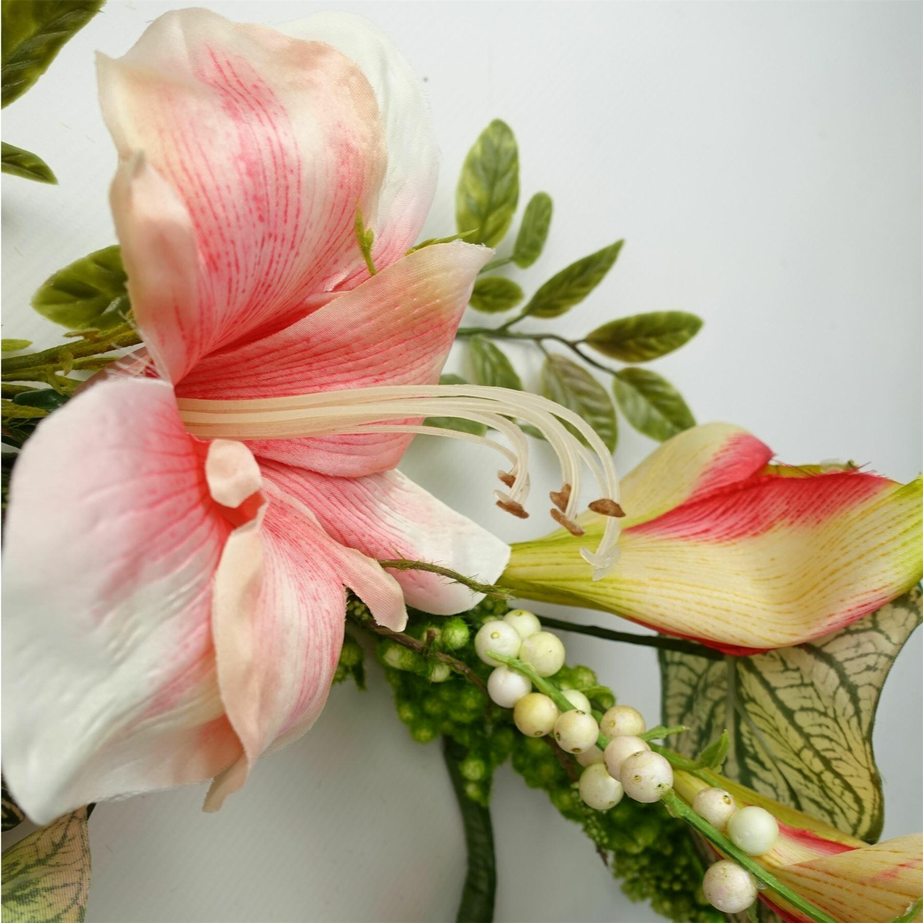 Artificial Hanging  Pink Lily Plant Realistic Garland Trailing