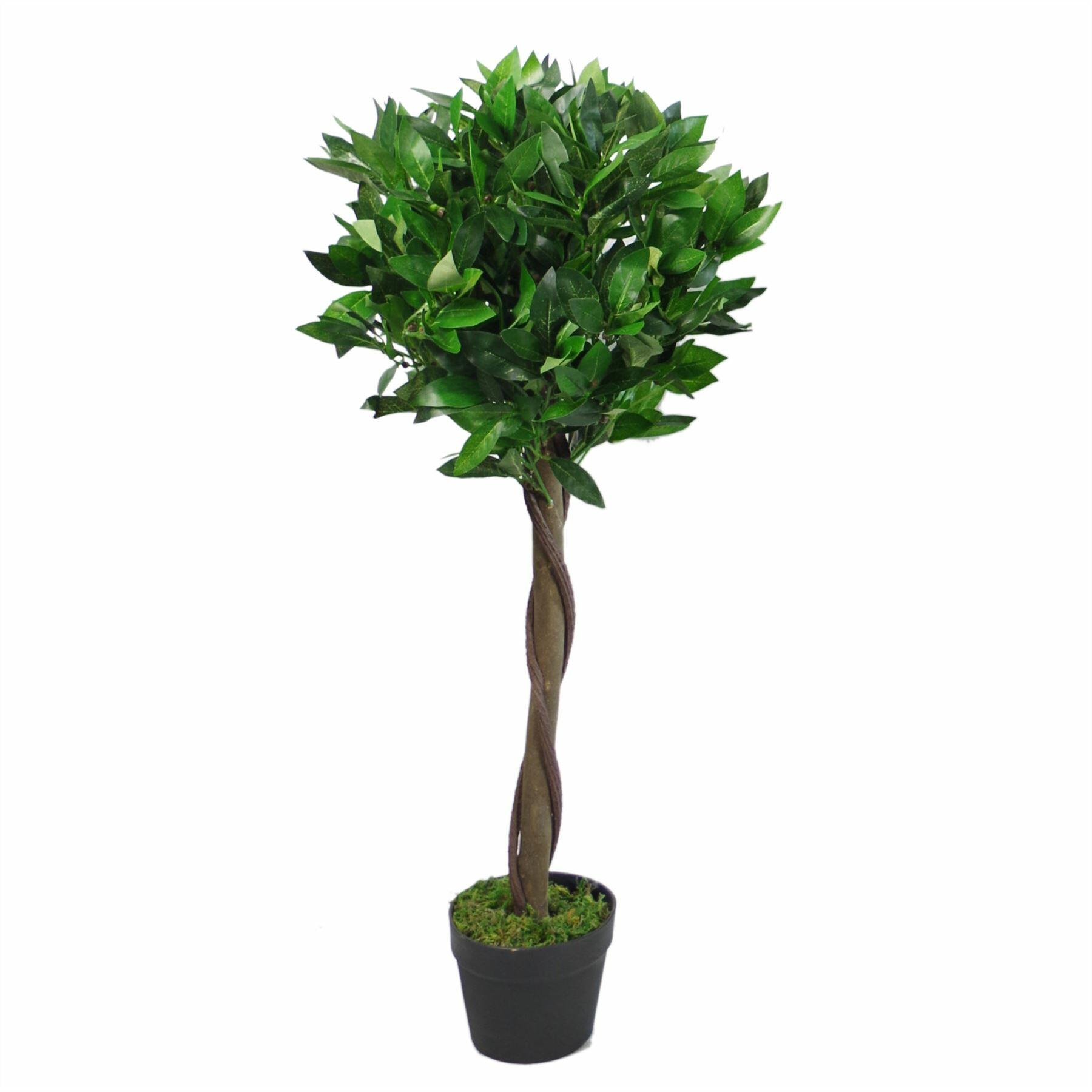 pair of 90cm (3ft) twisted stem artificial topiary