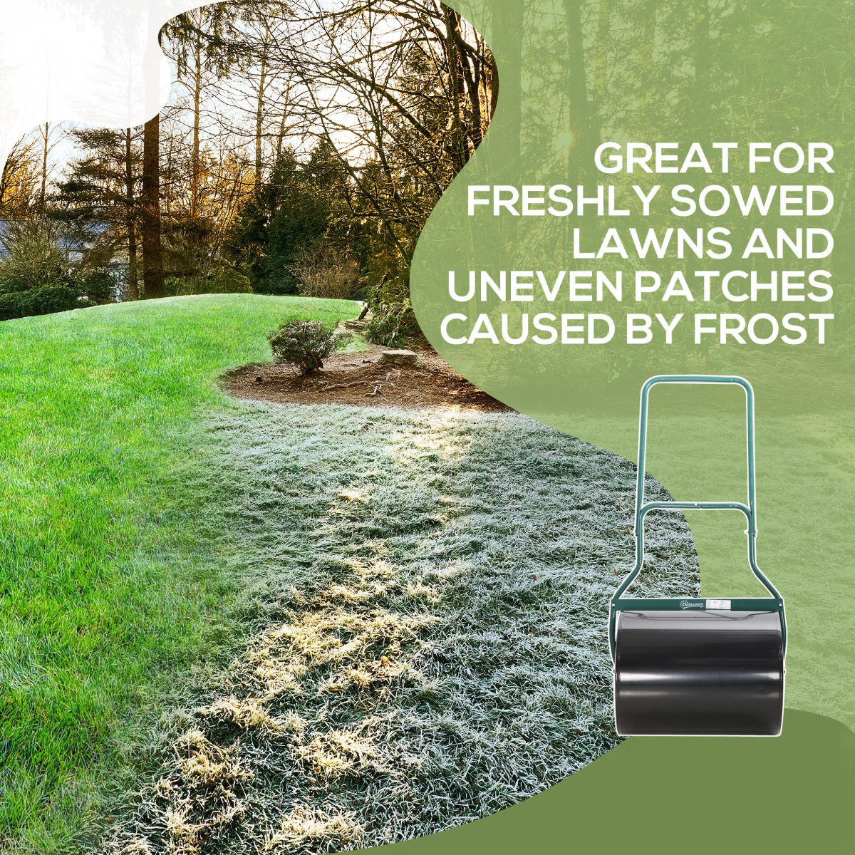 60l steel garden roller push pull w/ fillable