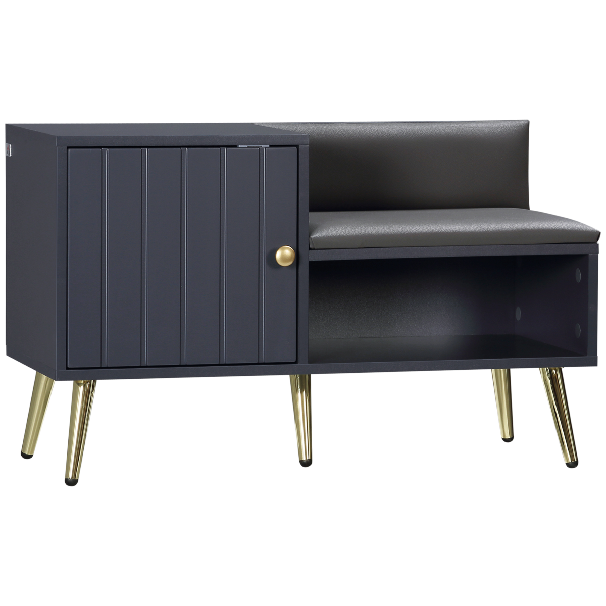 shoe bench with storage cabinet seating cushion for view 1