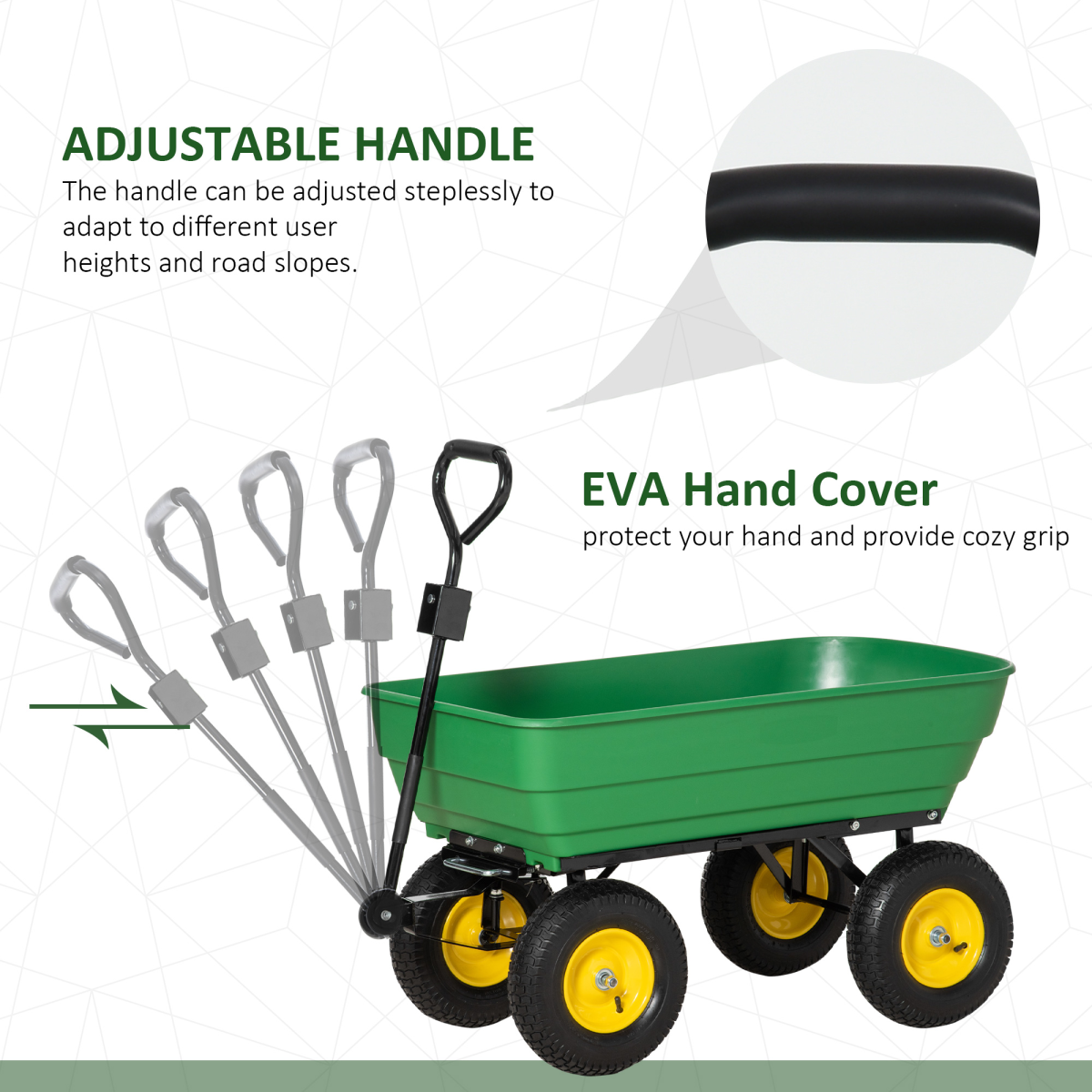 125l garden cart heavy duty 4 wheel trolley view 6