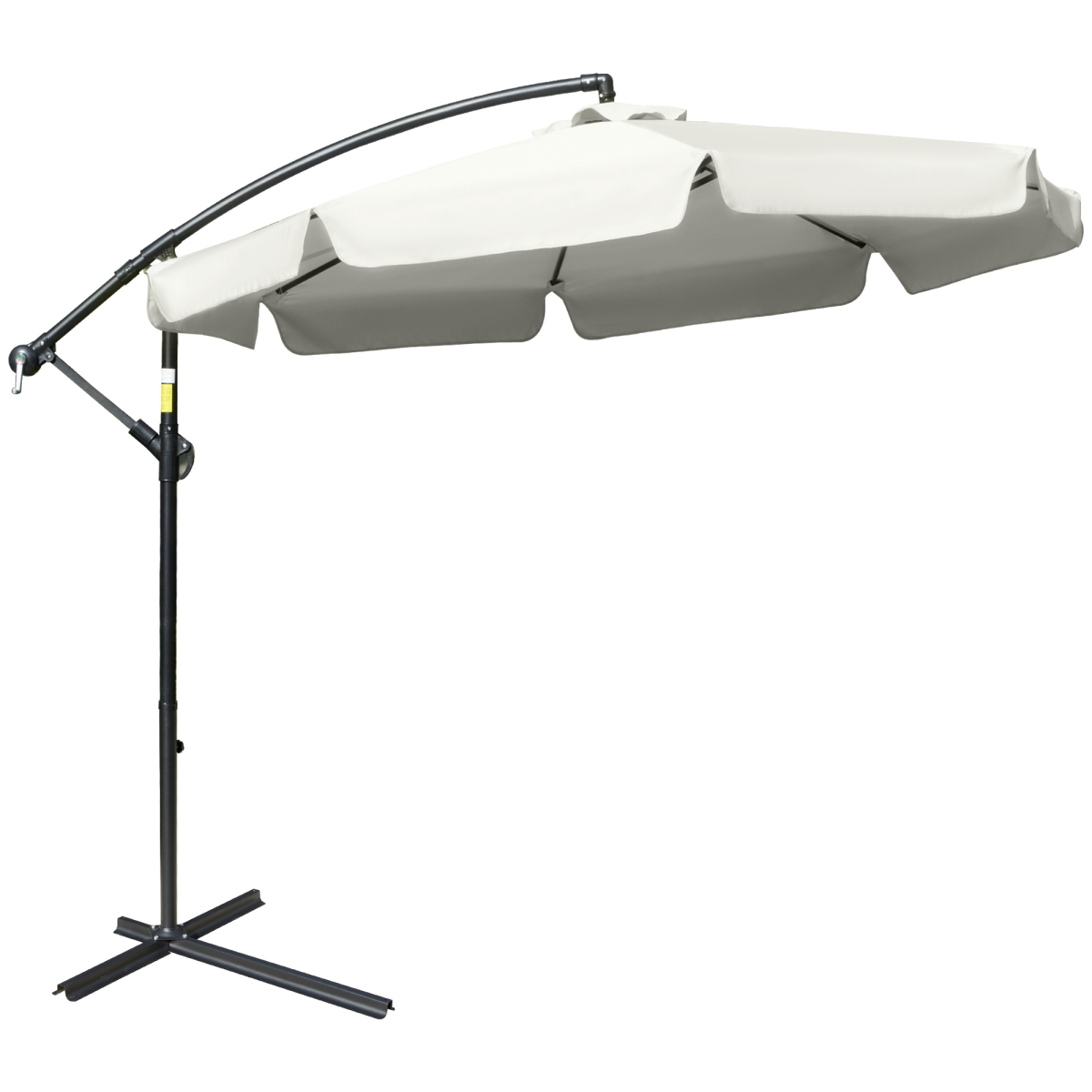 27m garden banana parasol cantilever crank cream white view 1