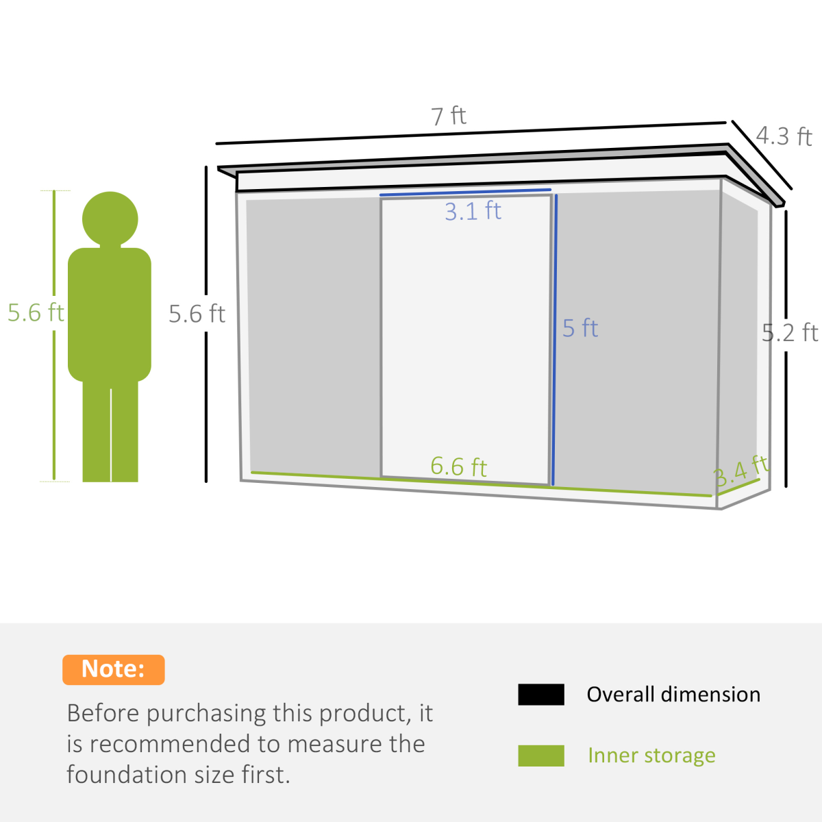 garden storage shed sloped roof outdoor equipment tool view 3