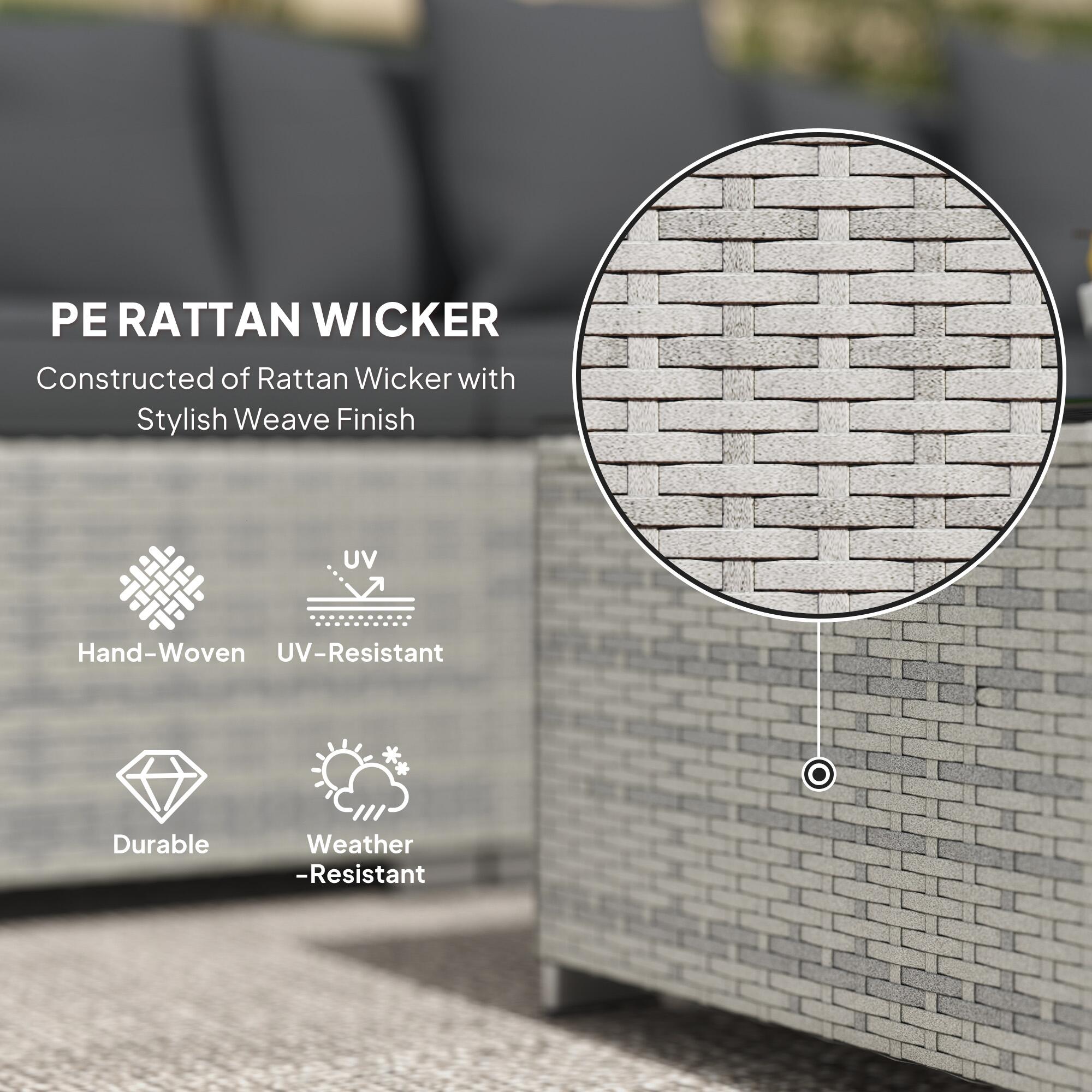 outsunny 6 pieces rattan furniture set garden sofa view 3