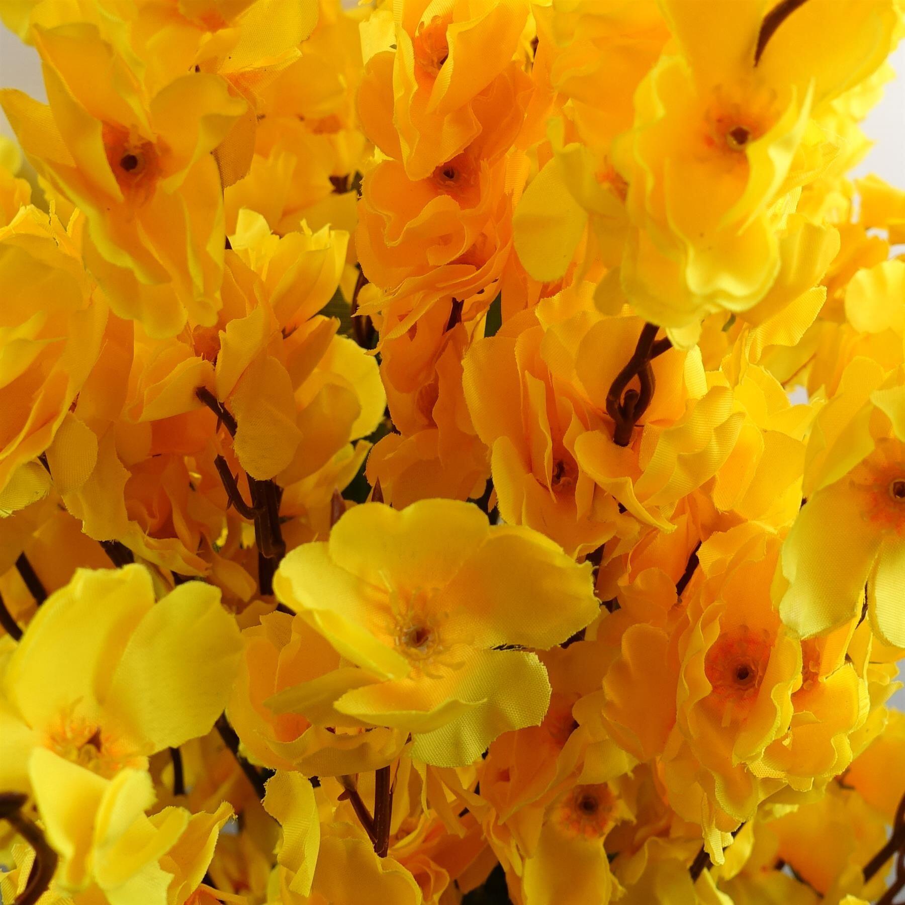 image of 90cm artificial yellow blossom tree view 1