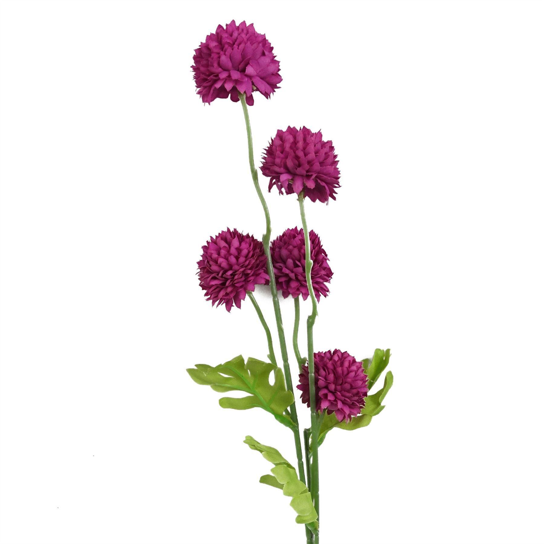 image of 50cm dahlia pompom pink artificial stem