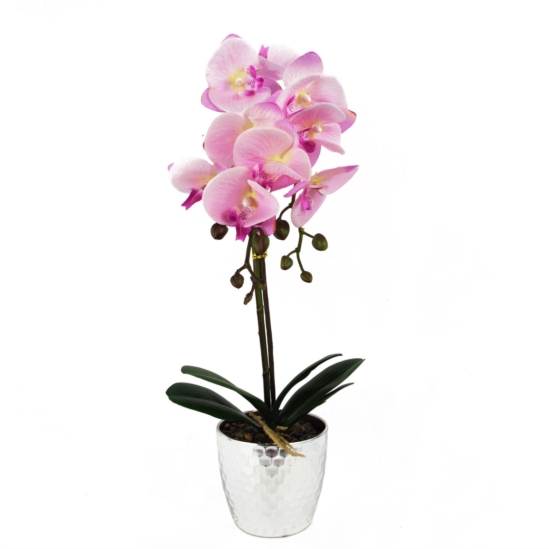 image of 50cm phalaenopsis orchid artificial  light pink silver