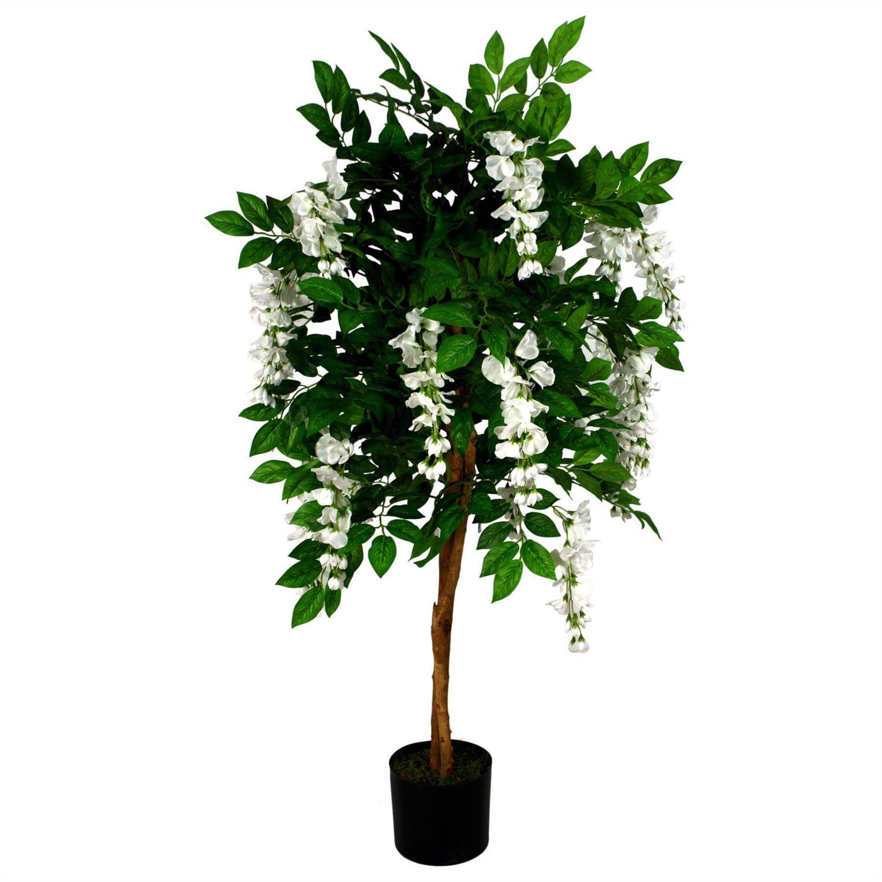 image of 130cm luxury artificial wisteria tree white flowers premium range