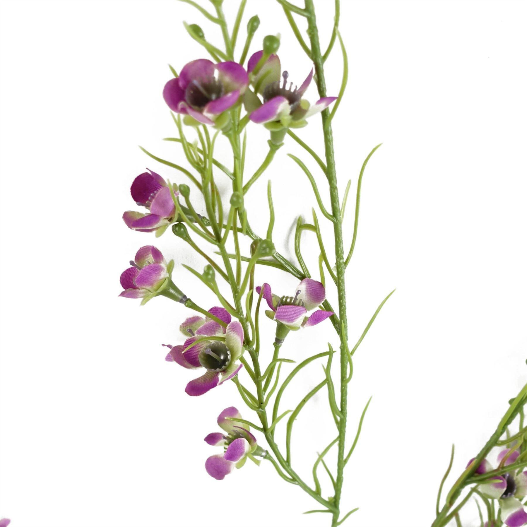 image of pack of 6 x 100cm artificial foliage stem with small flowers  purple view 6