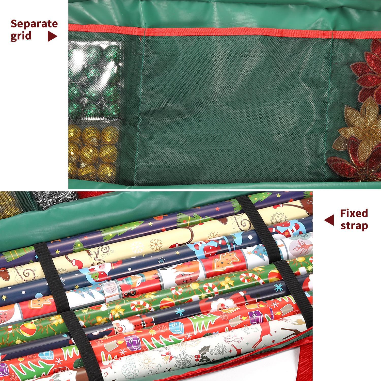lifestyle shot of christmas xmas decoration gift wrap fabric storage bag [green,0008941]
