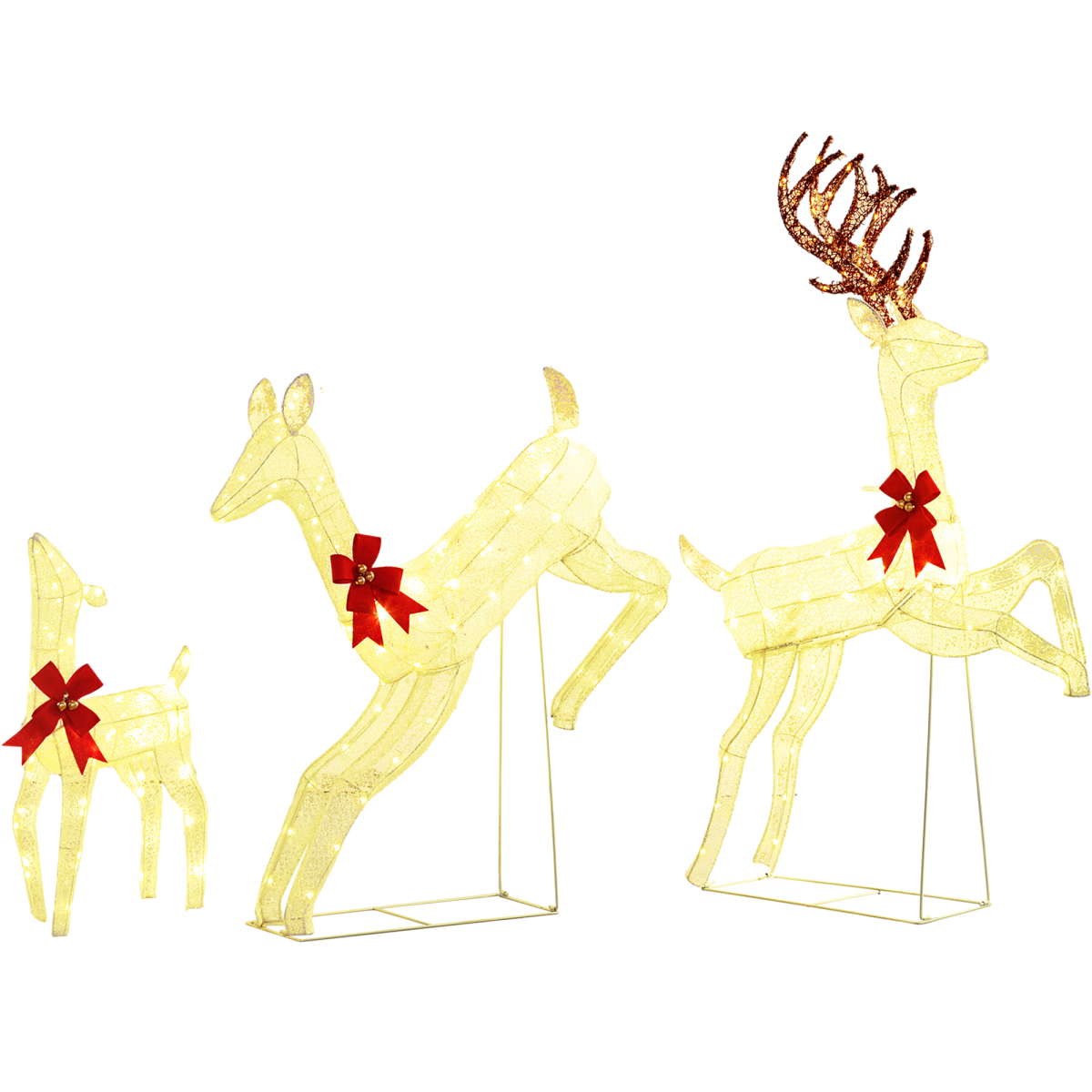 <ul><li>Light-up Christmas reindeer family: a pretty piece for your Christmas display</li><li>300 warm white LED lights