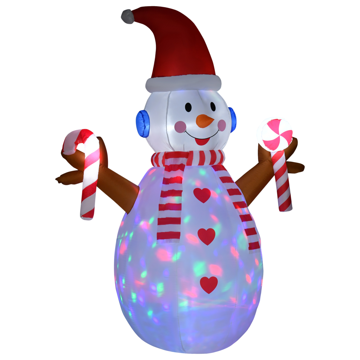 picture of 8ft Christmas Inflatable Snowman with Candy Rotating Lighted Indoor Outdoor