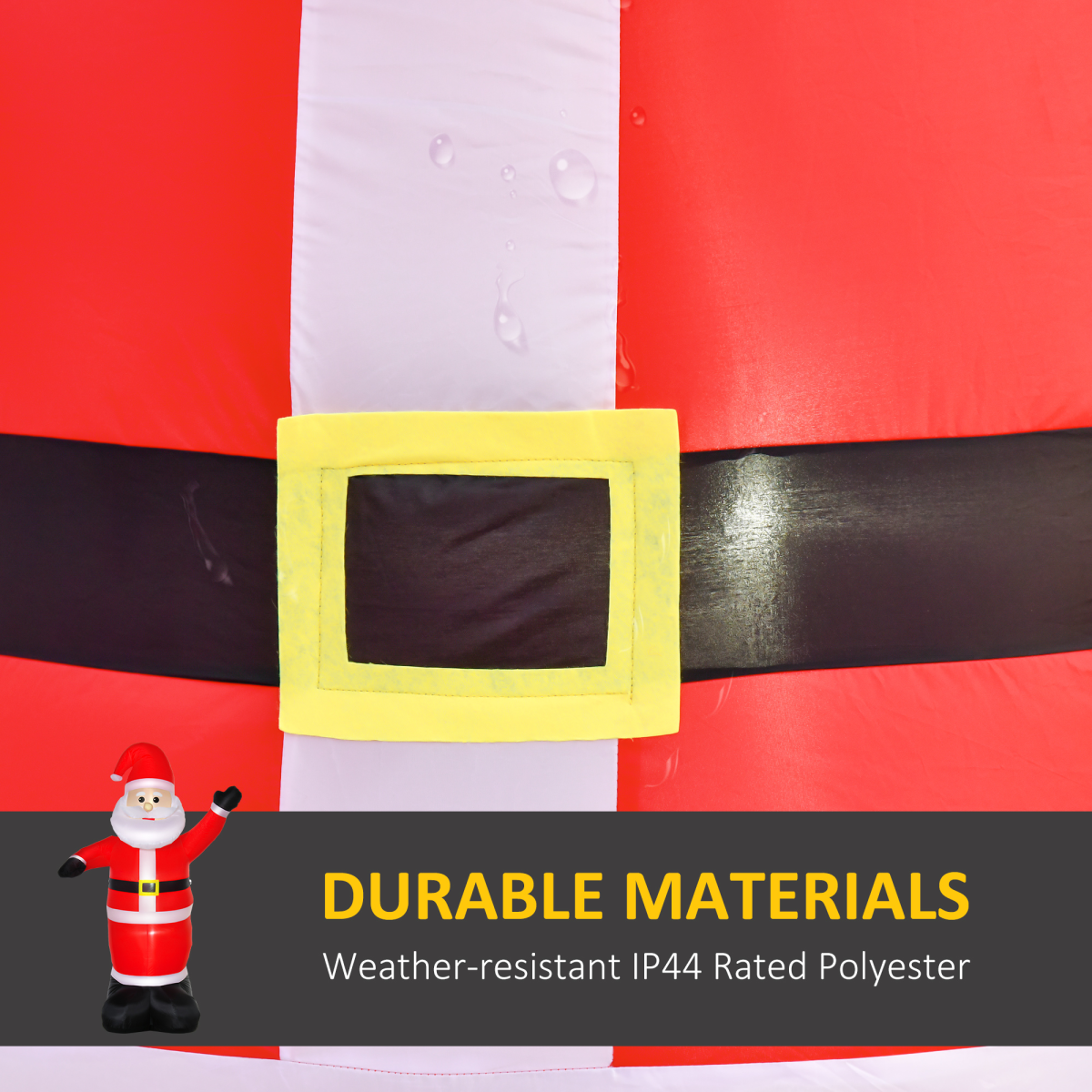 Studio photo of 8ft Inflatable Christmas Santa Claus Xmas Deco with LED Air Blown, angled view.