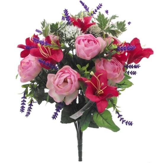 Artificial Pink Ranunculus Bouquet 50cm