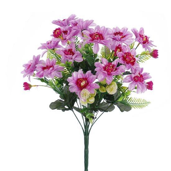 Artificial Flower Bouquet 50cm Spiky Dahlia purple