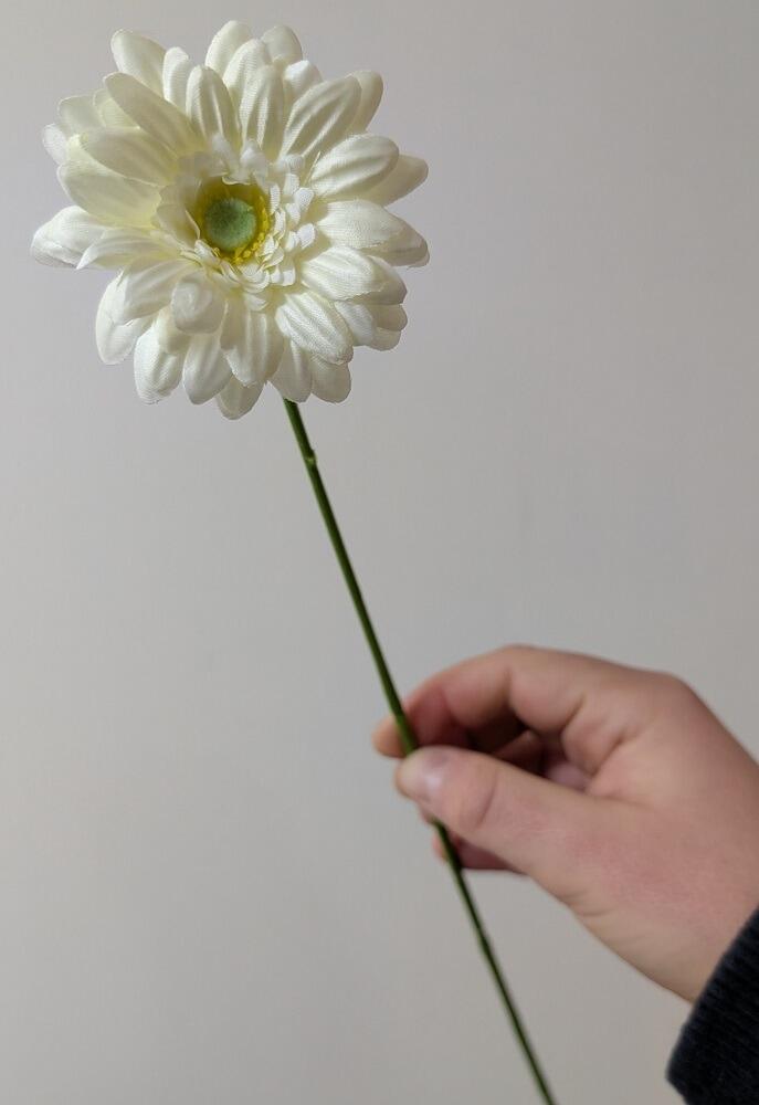 Artificial Cream Gerbera Flower Stem 47cm