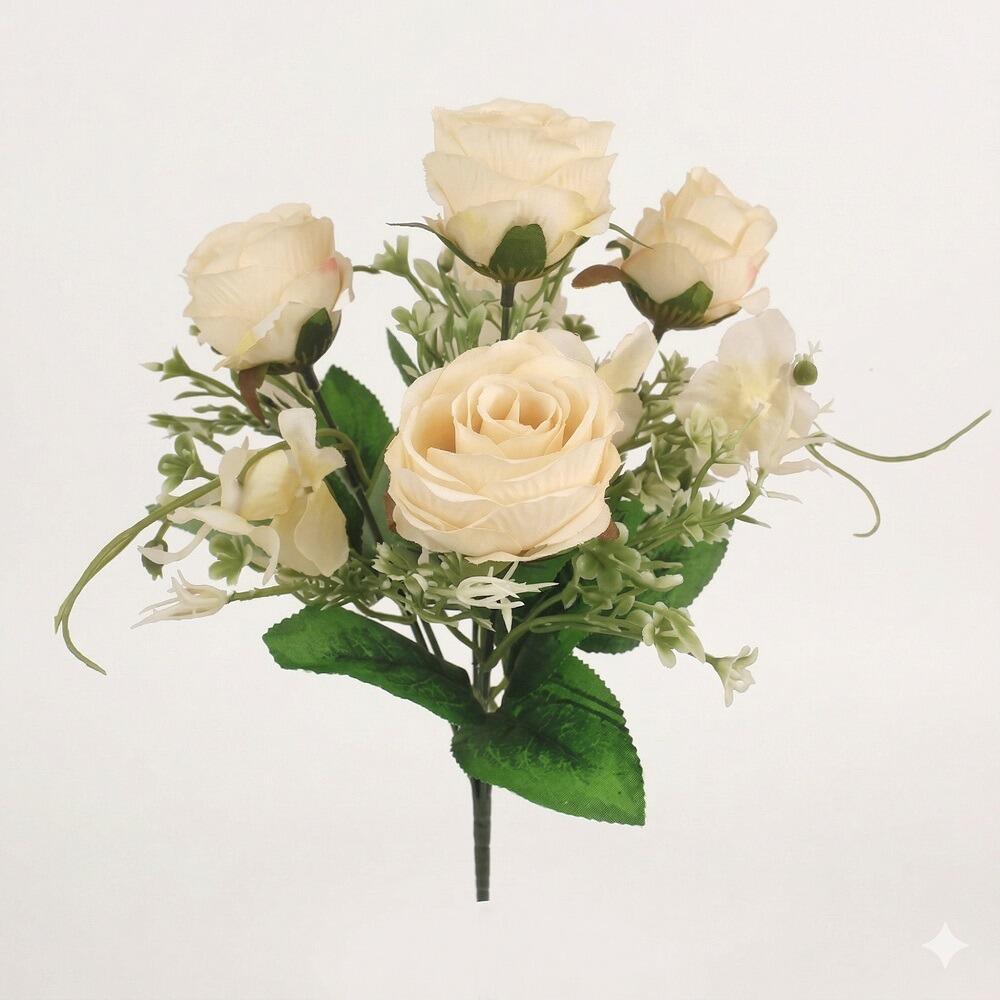 ivory rose and hydrangea bouquet artificial flowers