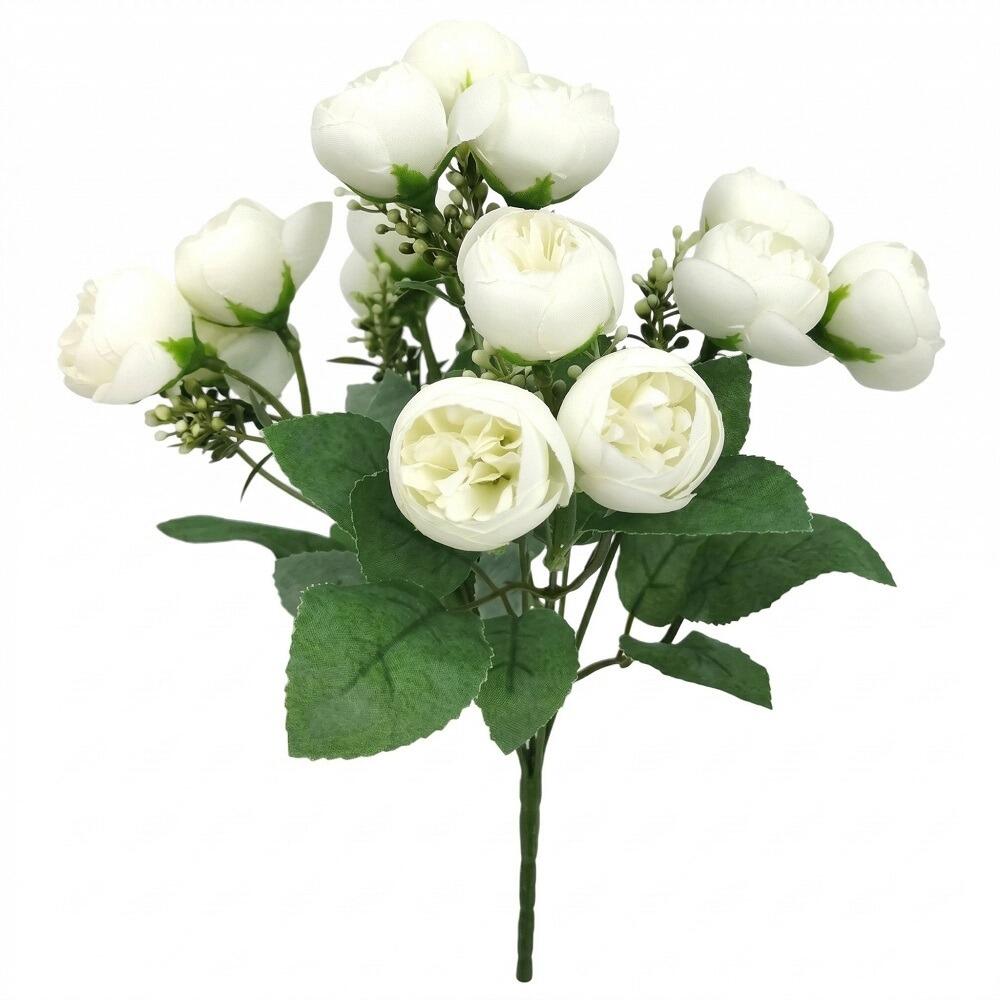artificial flowers peony berry bush ivory