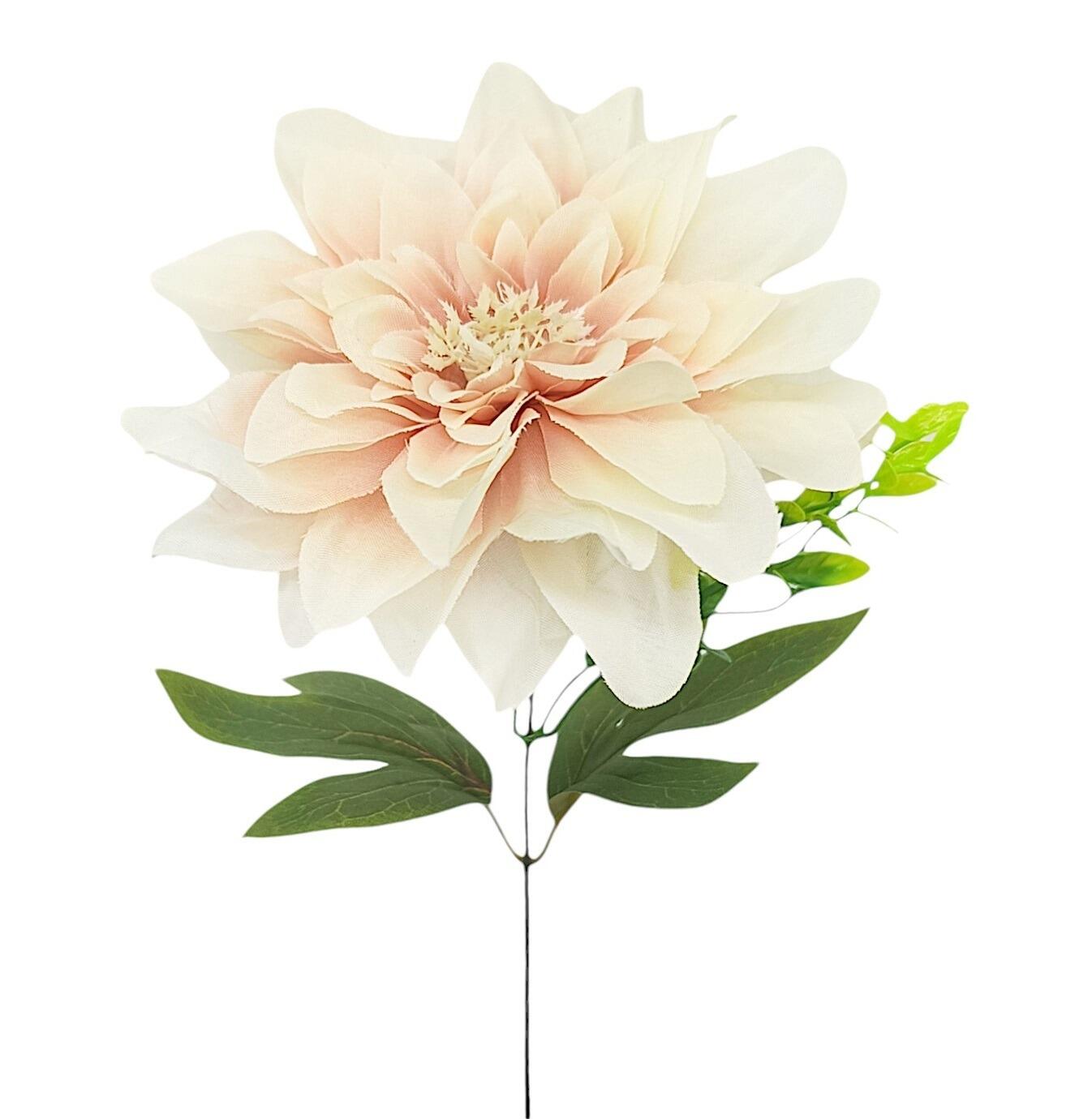 Artificial Dahlia Flower Stems 14cm Head Peach