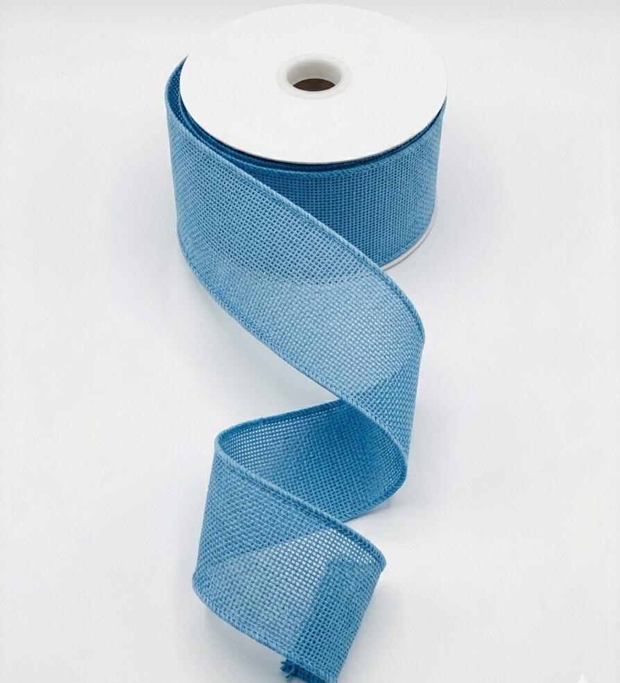 blue hessian burlap ribbon