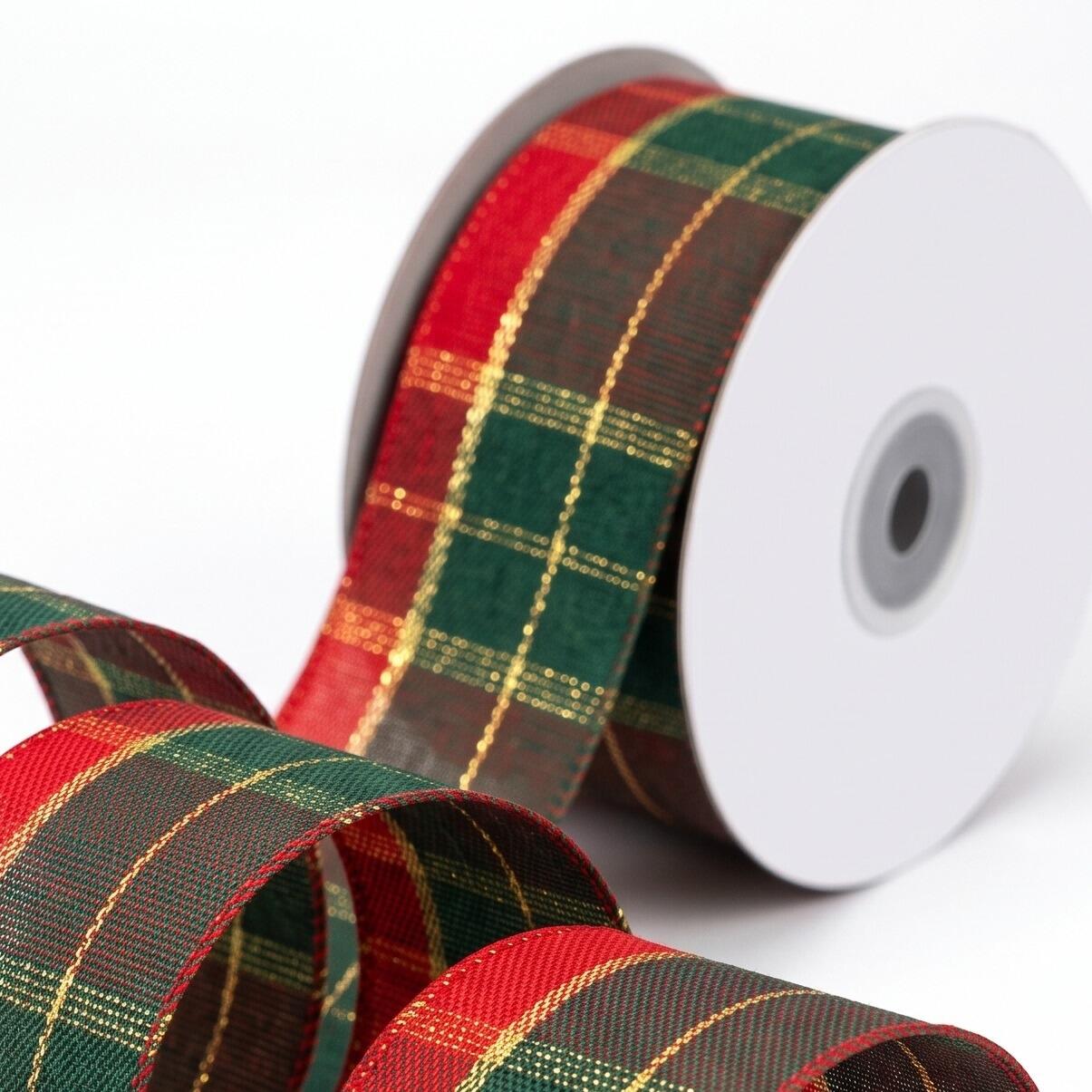christmas ribbon fabric tartan tree wreath decoration