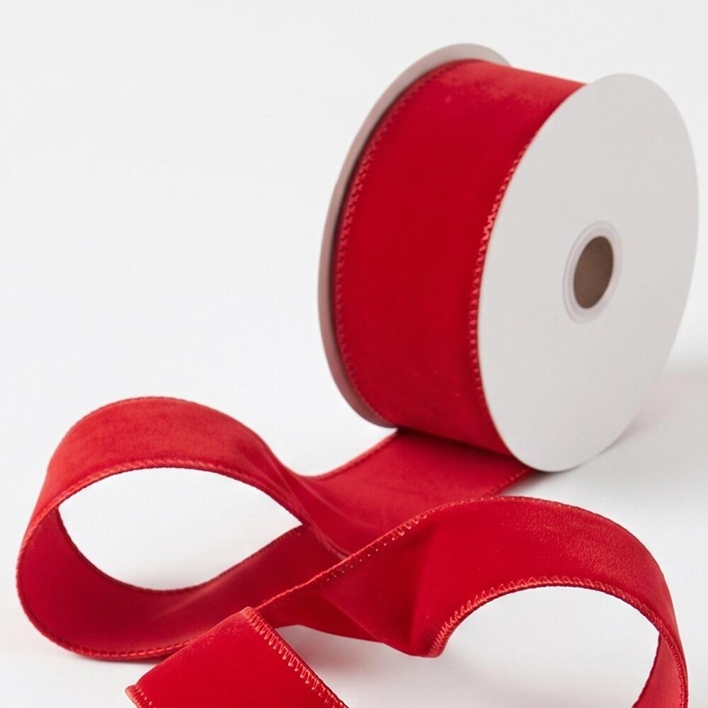 Red Velvet Christmas Ribbon 30ft x 63mm