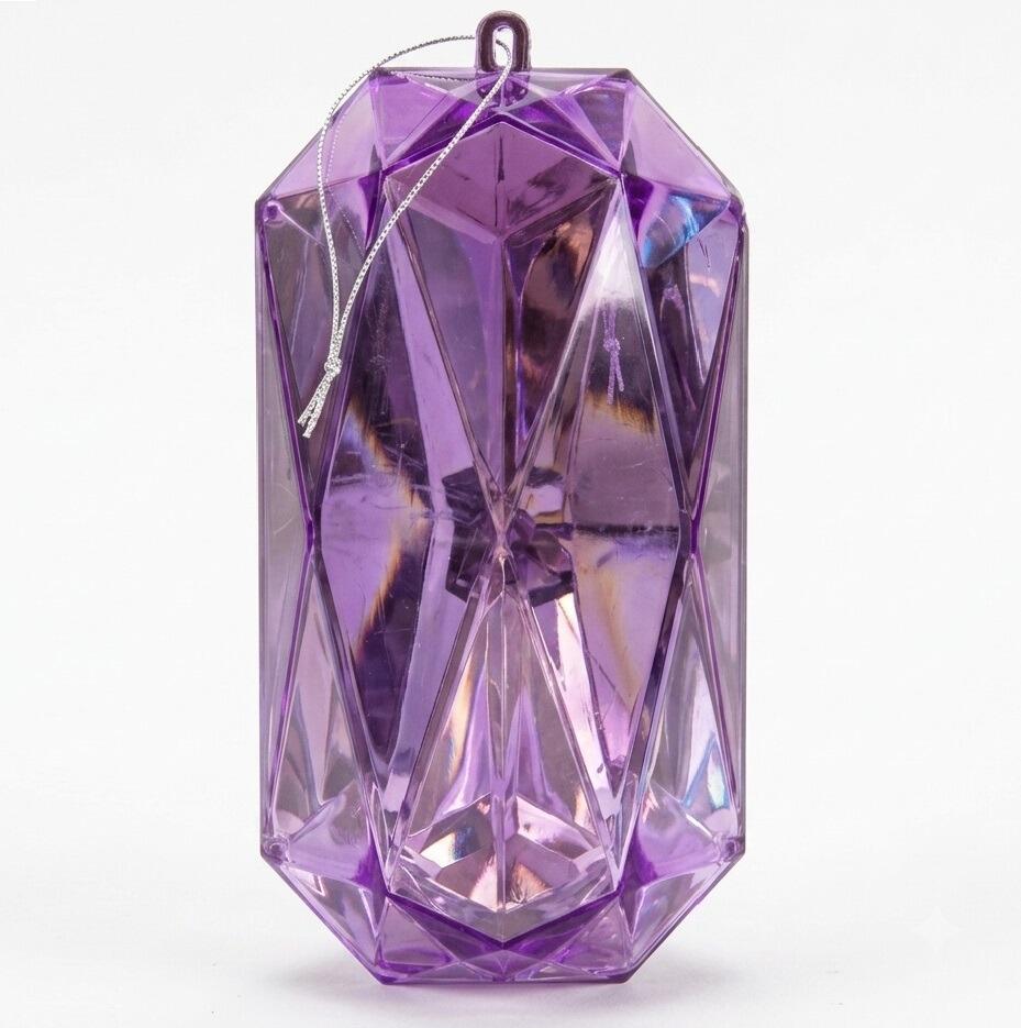 lilac jewel gem acrylic plastic christmas tree bauble