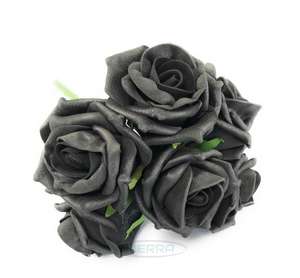 black colourfast foam roses