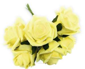 lemon colourfast foam roses