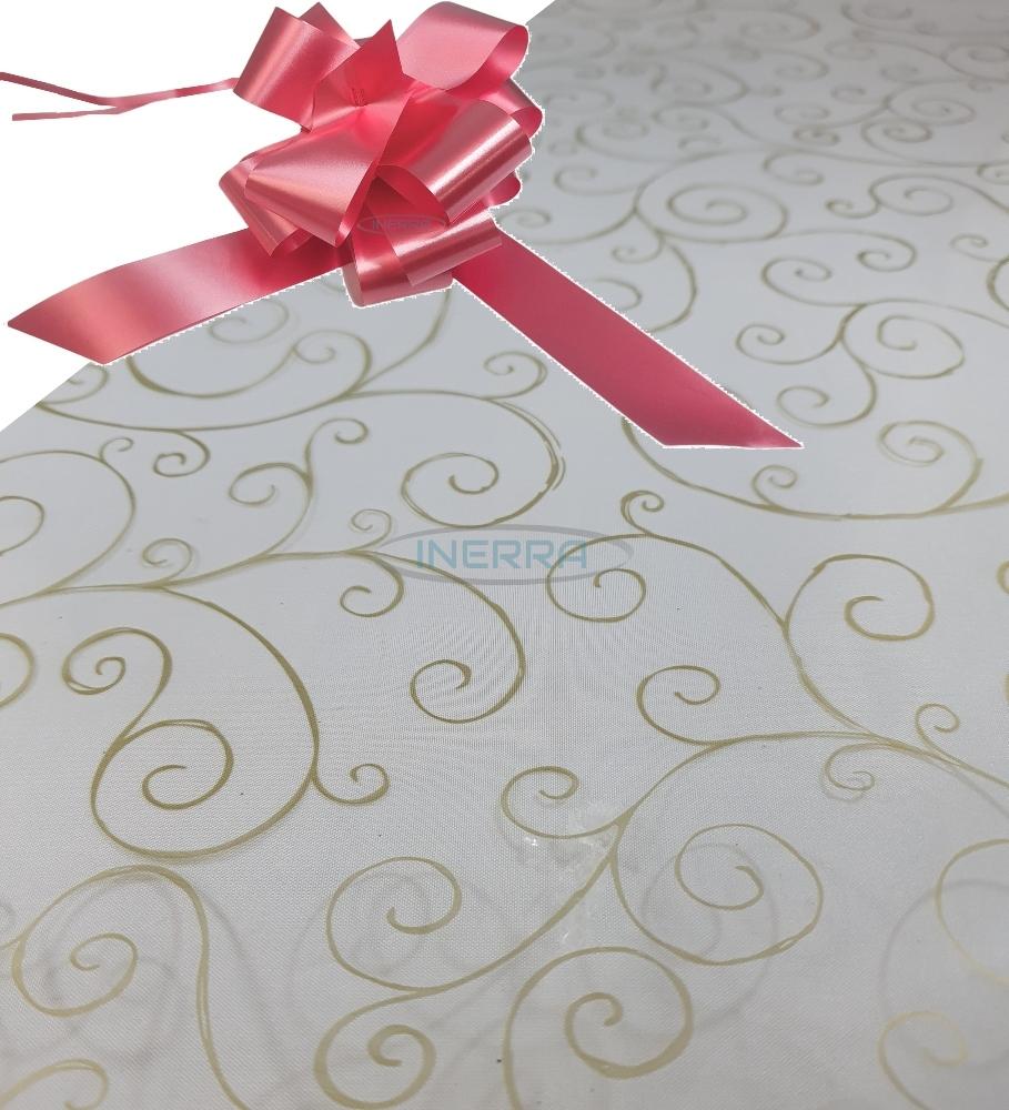 hamper wrap kit cellophane bow wrapping gold scroll baby pink