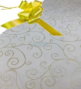 yellow  hamper wrap kit cellophane bow wrapping gold scroll