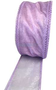 lilac organza wired edge ribbon