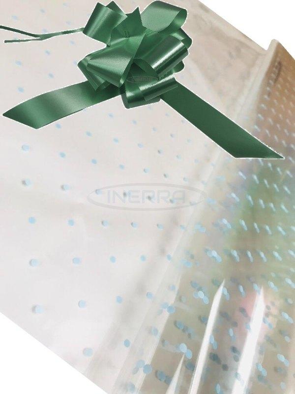 hunter green blue dot cellophane baby shower gifts hamper basket wrapping cellophane and bow
