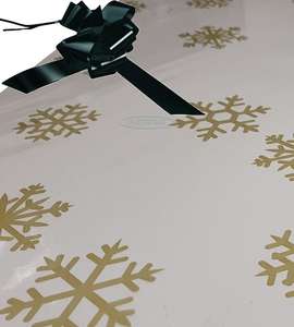 christmas cellophane wrap for hampers snowflakes bow  black