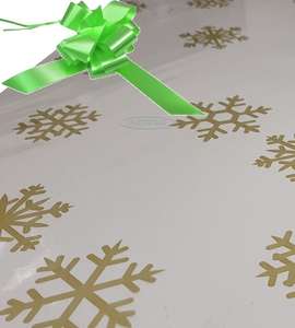 lime green christmas cellophane wrap for hampers snowflakes bow