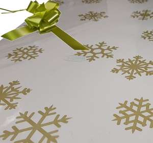 olive christmas cellophane wrap for hampers snowflakes bow