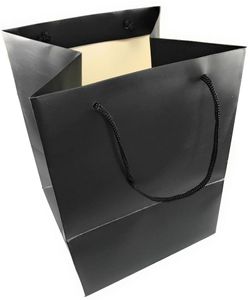black flower gift bouquet bag handles porto