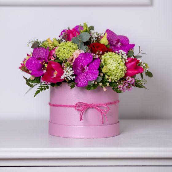 Symphony Hat Box, Strong Pink, Large - Atlas Flowers