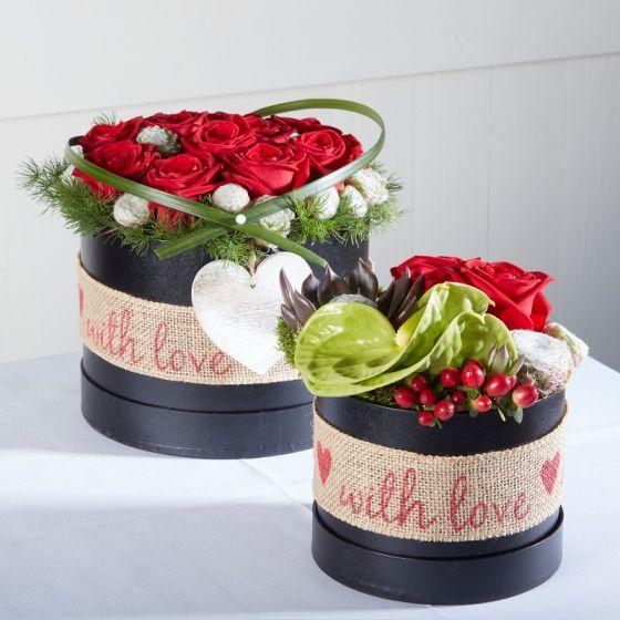 Sheen Lined Oasis® Flower Hat Boxes Set of 3 Round Silver Hat Box Gift