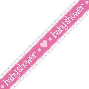 baby shower pink girl banner