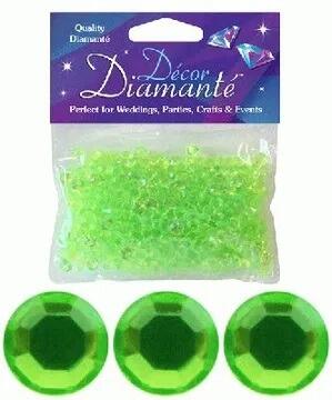 wedding table scatter crystals green