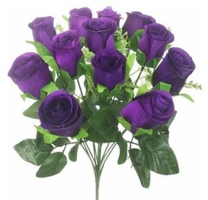cheap artificial flowers purple rosebuds